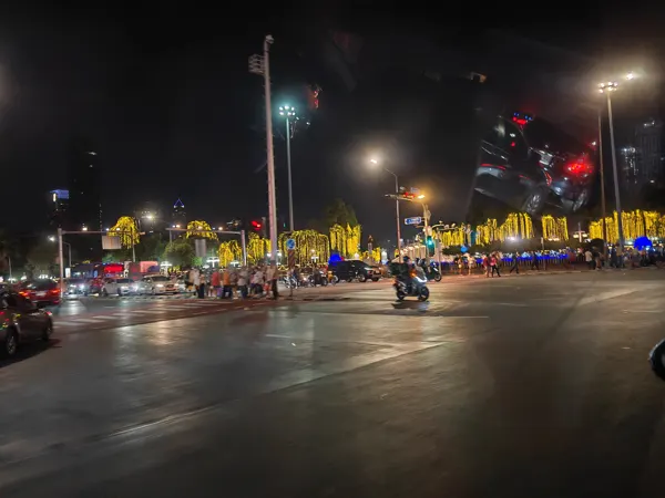 Bangkok traffic and lights after dark
