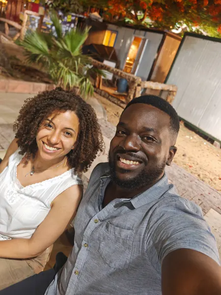 Two travellers together during their Cairo visit